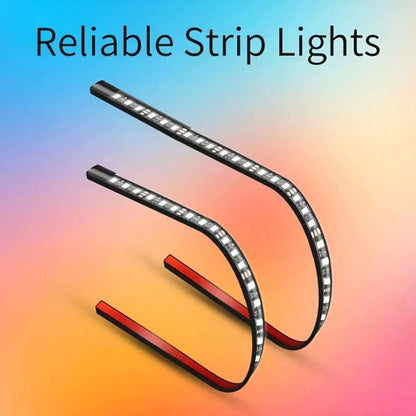 4-Piece Car Neon Light, Multi-Color R GB-I C D I Y, Sound Activation, Music Mode, App And Remote Control, Smart LED Light, High-Brightness Car Neon Light Kit, No Batteries Required