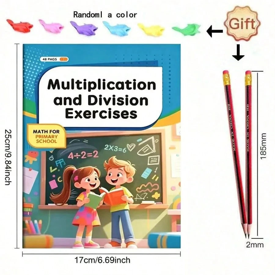 48 Pages Multiplication And Division Math Practice Book, Learn Multiplication And Division, Back To School Season Gift