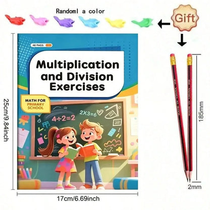 48 Pages Multiplication And Division Math Practice Book, Learn Multiplication And Division, Back To School Season Gift