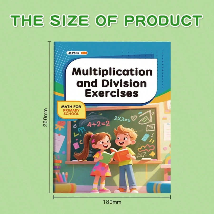 48 Pages Multiplication And Division Math Practice Book, Learn Multiplication And Division, Back To School Season Gift