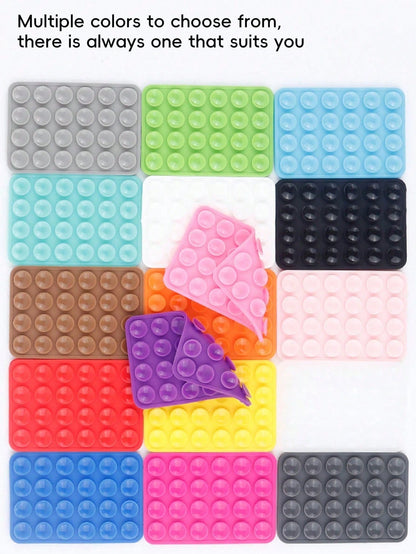 48pcs Double-Sided Suction Cup Phone Holder, 24 Suction Cups Per Side, Detachable, Waterproof, 360° Rotation, Suitable For Bathroom Walls, Glass Mirrors, Vanity And Other Smooth Surfaces (Not Suitable