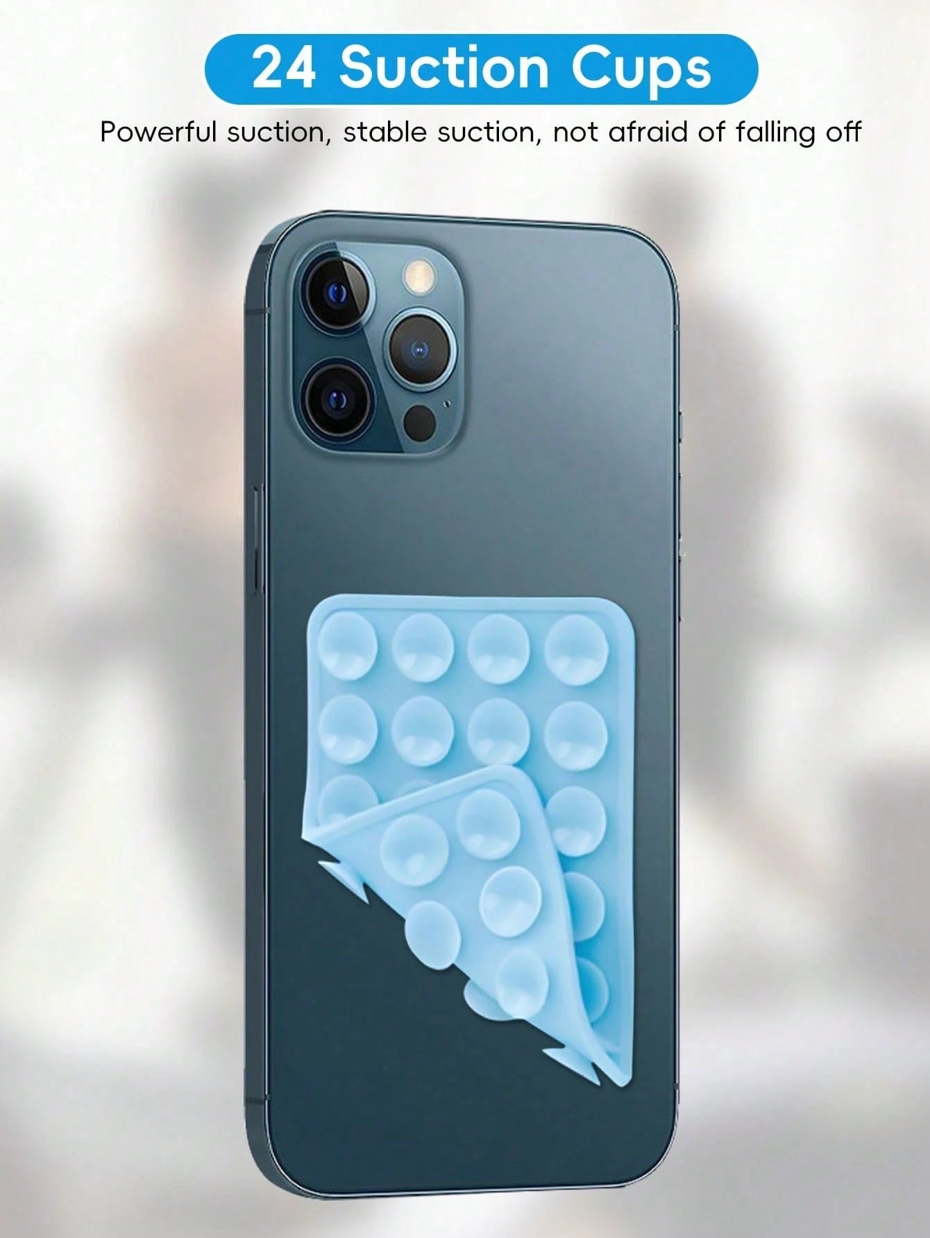 48pcs Double-Sided Suction Cup Phone Holder, 24 Suction Cups Per Side, Detachable, Waterproof, 360° Rotation, Suitable For Bathroom Walls, Glass Mirrors, Vanity And Other Smooth Surfaces (Not Suitable