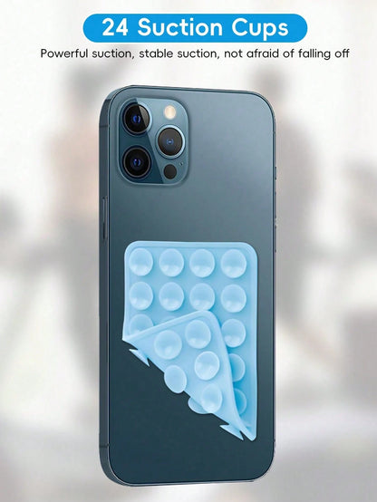 48pcs Double-Sided Suction Cup Phone Holder, 24 Suction Cups Per Side, Detachable, Waterproof, 360° Rotation, Suitable For Bathroom Walls, Glass Mirrors, Vanity And Other Smooth Surfaces (Not Suitable