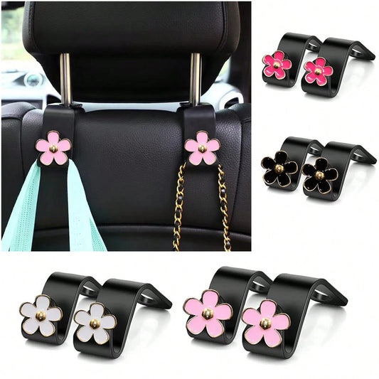 4pcs/2pcs Flower Hook Car Seat Hook Car Rear Seat Rear Storage Decoration And Organizing Practical Products Car Accessories