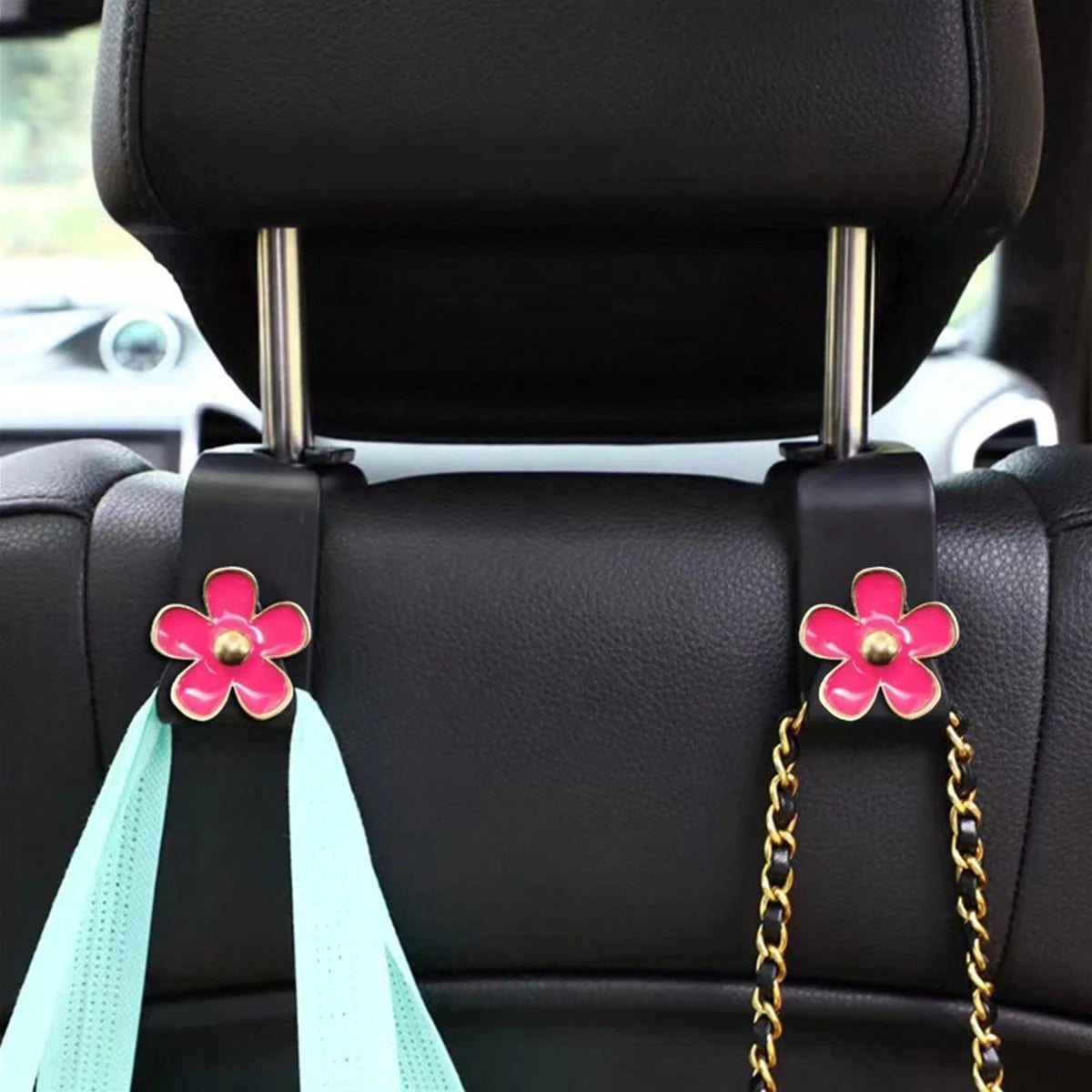 4pcs/2pcs Flower Hook Car Seat Hook Car Rear Seat Rear Storage Decoration And Organizing Practical Products Car Accessories