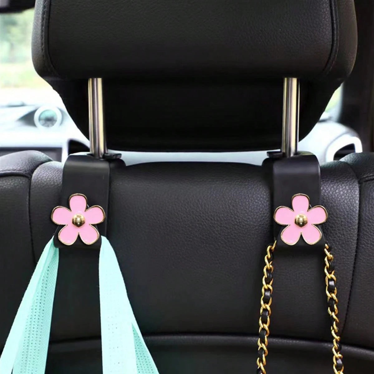 4pcs/2pcs Flower Hook Car Seat Hook Car Rear Seat Rear Storage Decoration And Organizing Practical Products Car Accessories