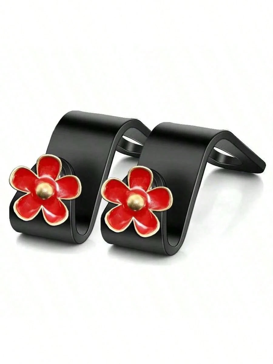 4pcs/2pcs Flower Hook Car Seat Hook Car Rear Seat Rear Storage Decoration And Organizing Practical Products Car Accessories