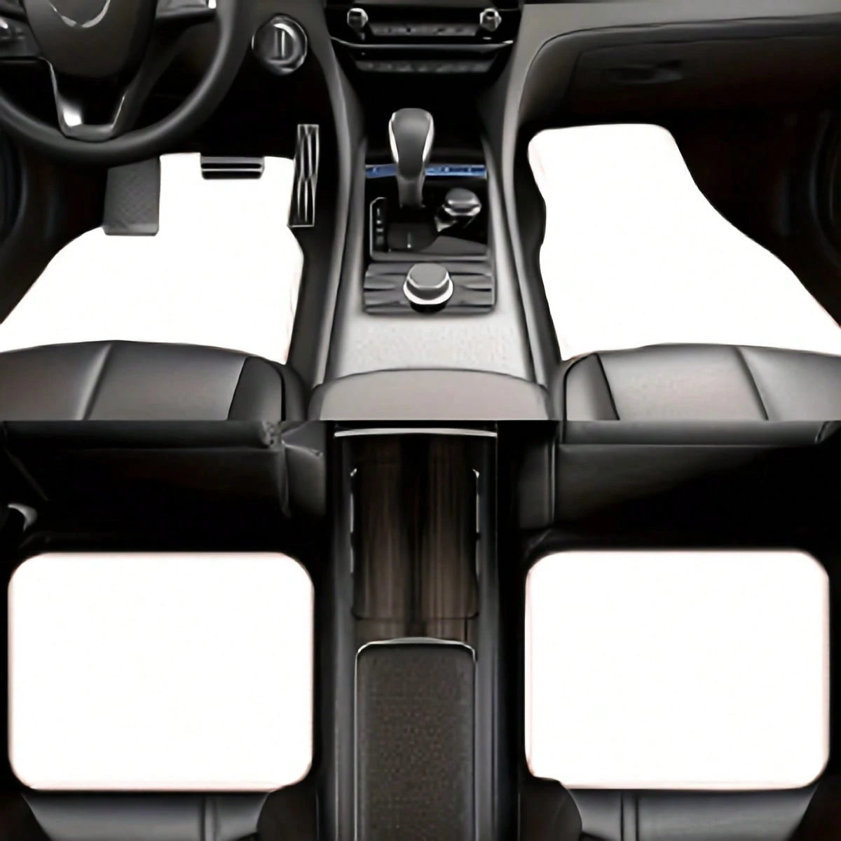 4pcs Black Lace Pattern Car Floor Mats| Stylish, Easy To Clean, Universal Fit For All Vehicle Models, Durable Polyester Fiber, Long Lasting Protection, Enhances Driving Pleasure, Perfect Gift For