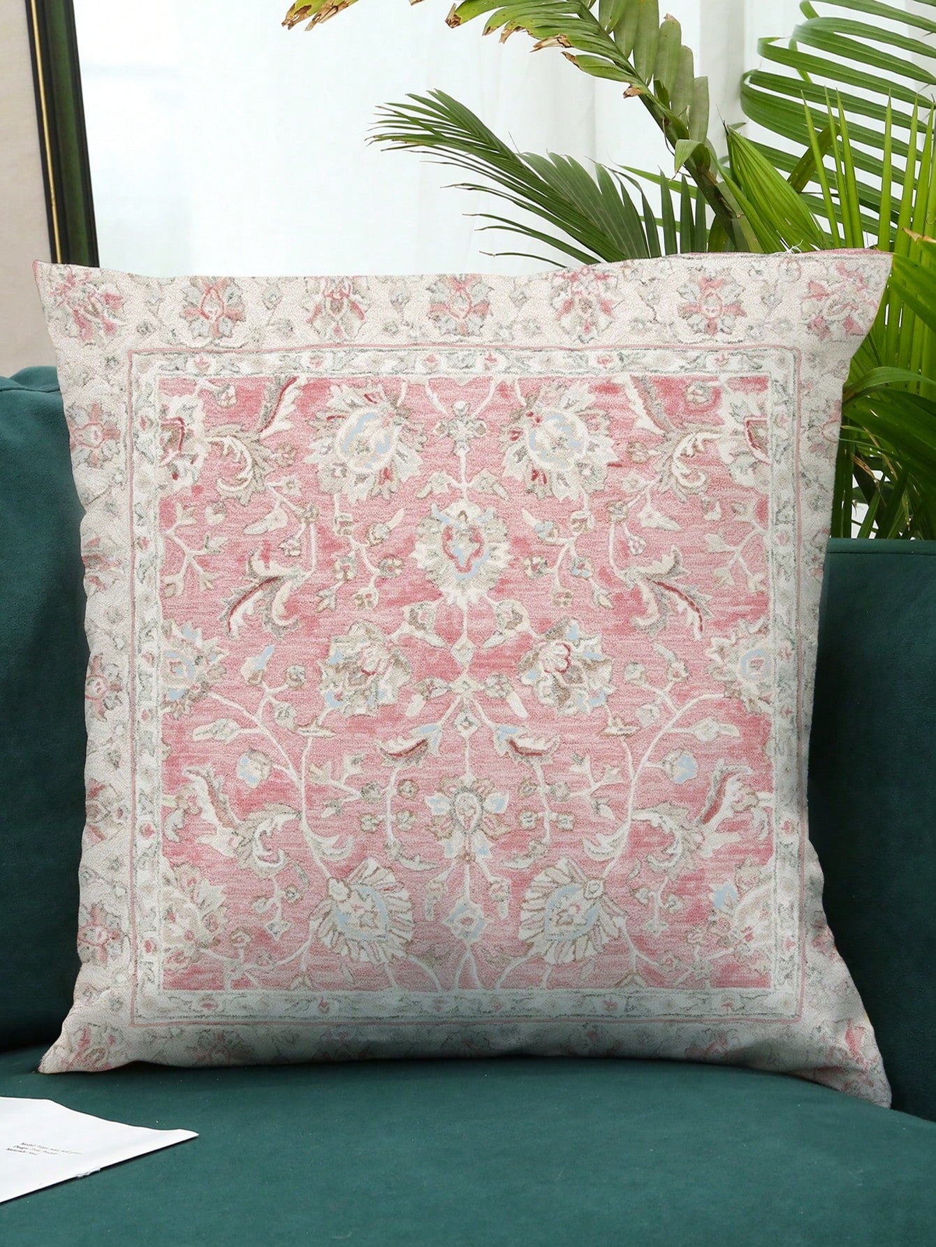 4pcs Bohemian Vintage Style Polyester Short Plush Cushion Cover, Sofa Pillowcase