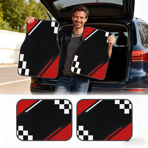 4pcs Car Floor Mats, Available In Multiple Sizes, Polyester Lining, Dynamic Personalized Design, Suitable For Daily Travel And Cargo Storage, Compatible With Trucks/Sedans/SUVs, Ideal For Holidays/Gif