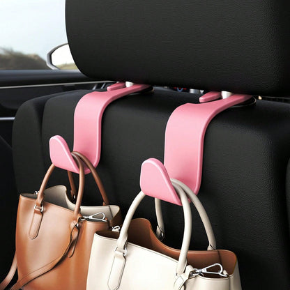 4pcs Car Seat Headrest Hooks, Car Seat Hanger Organizer Accessories For Wallet, Coat, Umbrella, Grocery Bag, Handbag