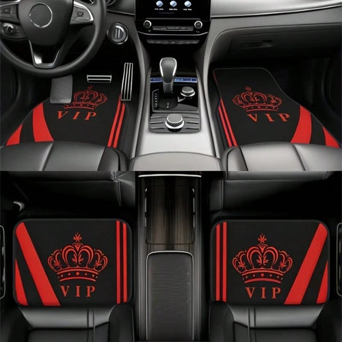 4pcs Crystal Velvet Car Floor Mats- Anti-Slip, Durable, Washable, Fashionable Interior Protection For Trucks, Sedans, Hatchbacks & SUVs, Suitable For All Seasons And Pets