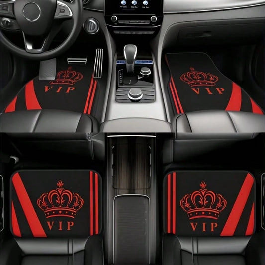 4pcs Crystal Velvet Car Floor Mats- Anti-Slip, Durable, Washable, Fashionable Interior Protection For Trucks, Sedans, Hatchbacks & SUVs, Suitable For All Seasons And Pets