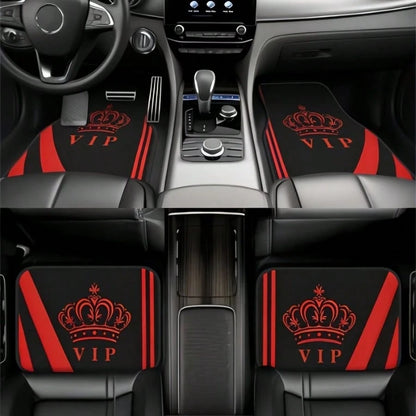 4pcs Crystal Velvet Car Floor Mats- Anti-Slip, Durable, Washable, Fashionable Interior Protection For Trucks, Sedans, Hatchbacks & SUVs, Suitable For All Seasons And Pets