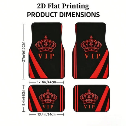 4pcs Crystal Velvet Car Floor Mats- Anti-Slip, Durable, Washable, Fashionable Interior Protection For Trucks, Sedans, Hatchbacks & SUVs, Suitable For All Seasons And Pets
