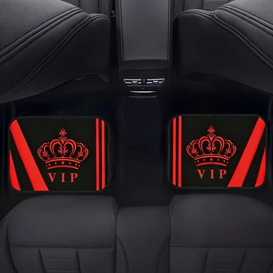 4pcs Crystal Velvet Car Floor Mats- Anti-Slip, Durable, Washable, Fashionable Interior Protection For Trucks, Sedans, Hatchbacks & SUVs, Suitable For All Seasons And Pets