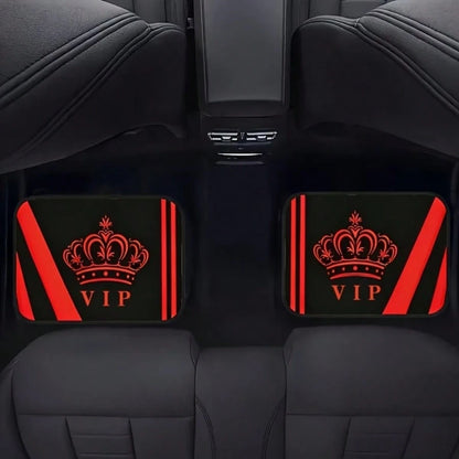 4pcs Crystal Velvet Car Floor Mats- Anti-Slip, Durable, Washable, Fashionable Interior Protection For Trucks, Sedans, Hatchbacks & SUVs, Suitable For All Seasons And Pets