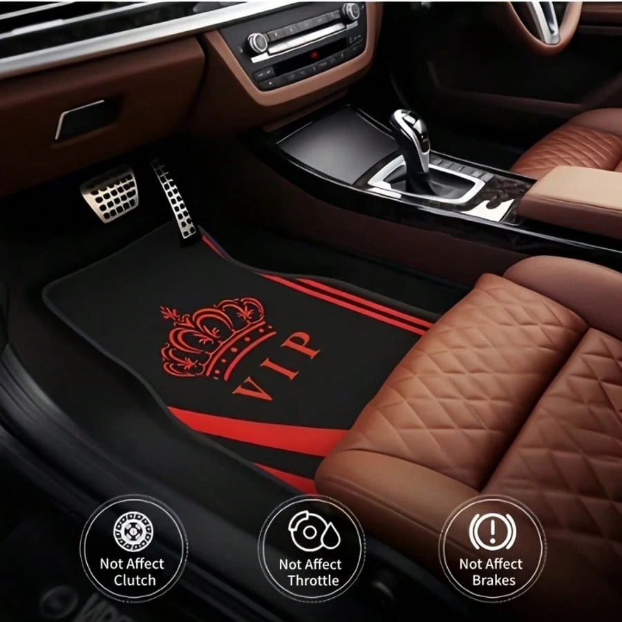 4pcs Crystal Velvet Car Floor Mats- Anti-Slip, Durable, Washable, Fashionable Interior Protection For Trucks, Sedans, Hatchbacks & SUVs, Suitable For All Seasons And Pets