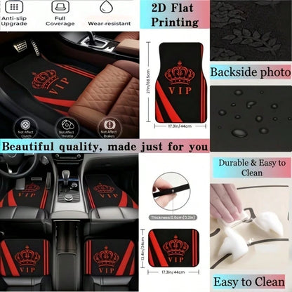4pcs Crystal Velvet Car Floor Mats- Anti-Slip, Durable, Washable, Fashionable Interior Protection For Trucks, Sedans, Hatchbacks & SUVs, Suitable For All Seasons And Pets