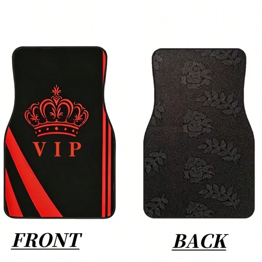 4pcs Crystal Velvet Car Floor Mats- Anti-Slip, Durable, Washable, Fashionable Interior Protection For Trucks, Sedans, Hatchbacks & SUVs, Suitable For All Seasons And Pets