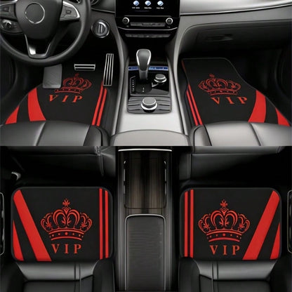 4pcs Crystal Velvet Car Floor Mats- Anti-Slip, Durable, Washable, Fashionable Interior Protection For Trucks, Sedans, Hatchbacks & SUVs, Suitable For All Seasons And Pets
