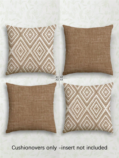 4pcs Decorative Throw Pillow Covers, Geometric Pattern, 100% Hypoallergenic Polyester Fiber Cushion Covers, Vintage Linen Material, Hidden Zipper, Machine Washable, Minimalist Stylish Line Design, Zip