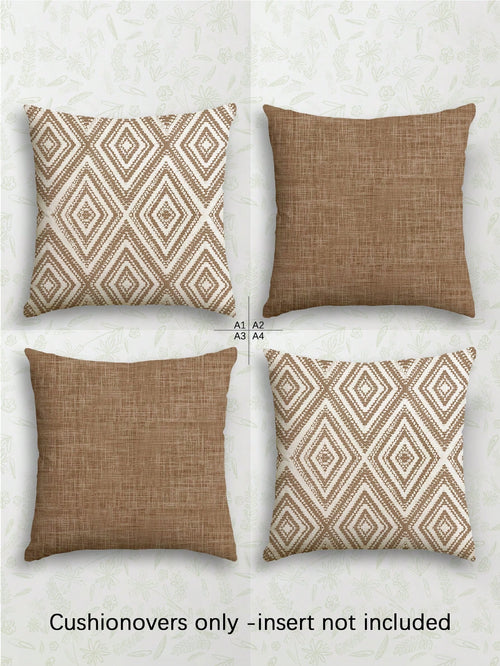 4pcs Decorative Throw Pillow Covers, Geometric Pattern, 100% Hypoallergenic Polyester Fiber Cushion Covers, Vintage Linen Material, Hidden Zipper, Machine Washable, Minimalist Stylish Line Design, Zip