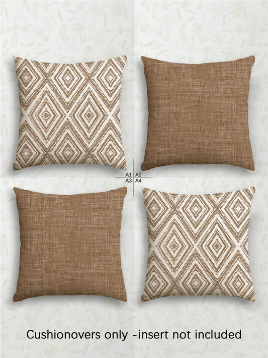 4pcs Decorative Throw Pillow Covers, Geometric Pattern, 100% Hypoallergenic Polyester Fiber Cushion Covers, Vintage Linen Material, Hidden Zipper, Machine Washable, Minimalist Stylish Line Design, Zip