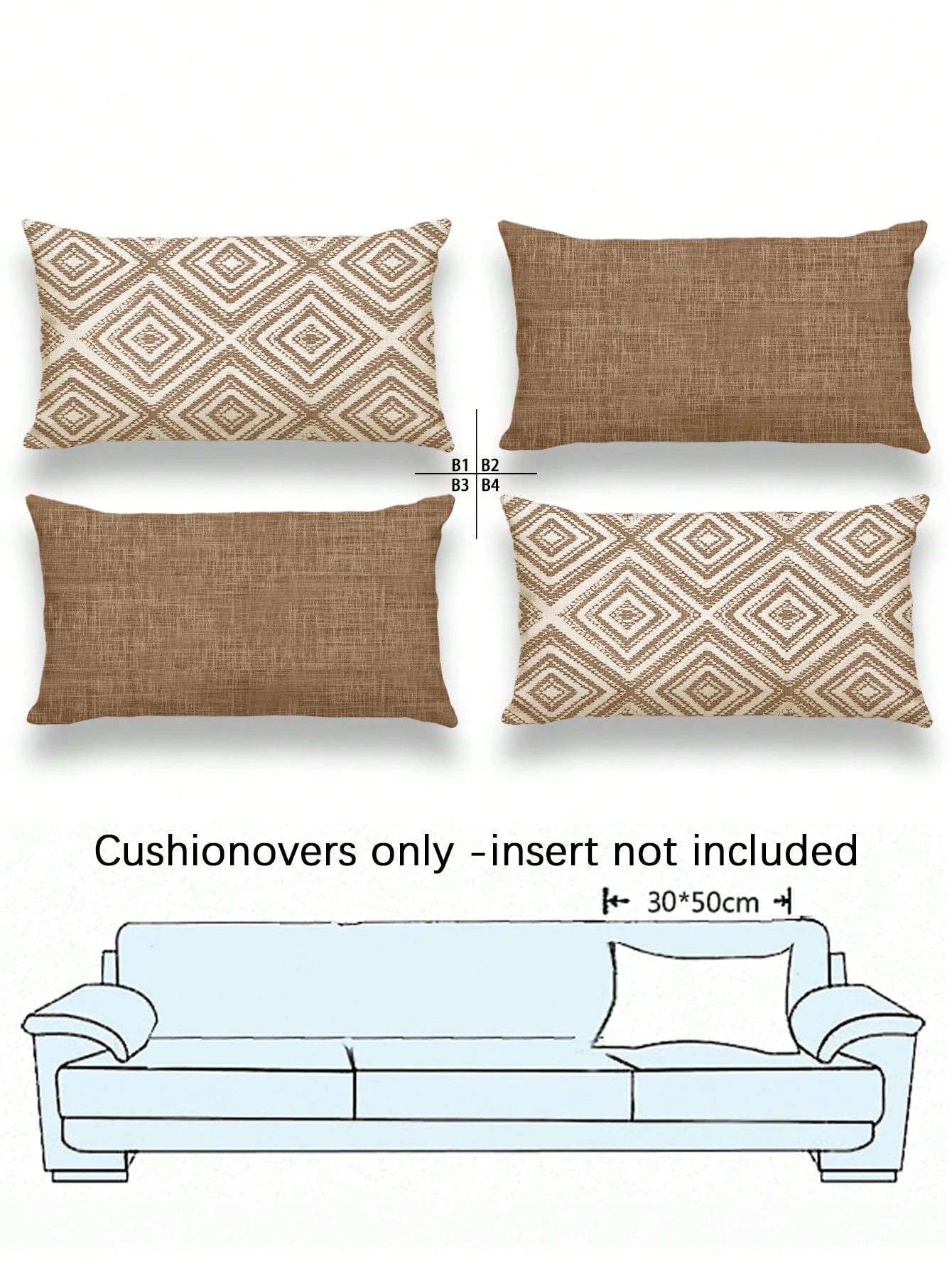 4pcs Decorative Throw Pillow Covers, Geometric Pattern, 100% Hypoallergenic Polyester Fiber Cushion Covers, Vintage Linen Material, Hidden Zipper, Machine Washable, Minimalist Stylish Line Design, Zip