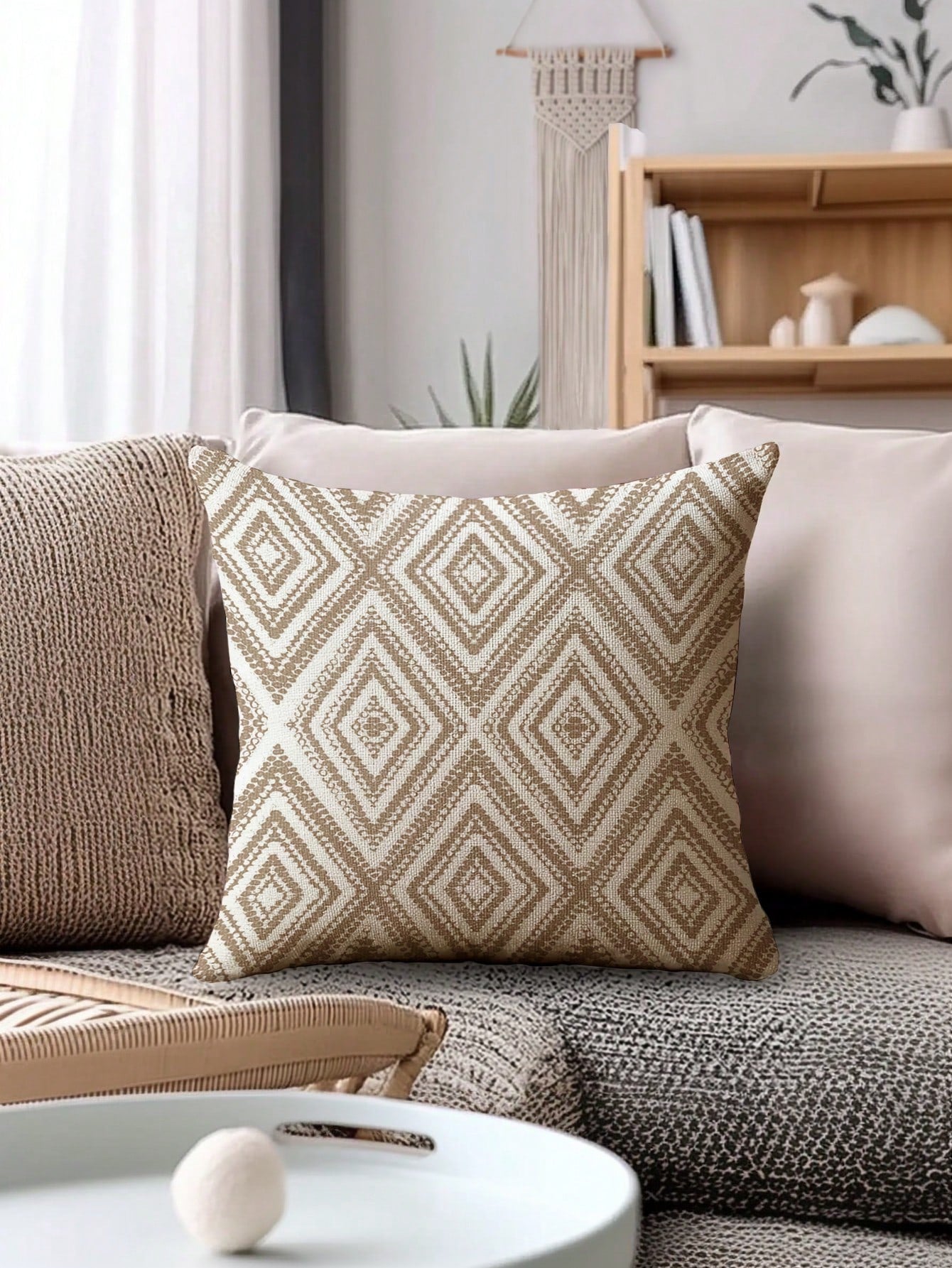 4pcs Decorative Throw Pillow Covers, Geometric Pattern, 100% Hypoallergenic Polyester Fiber Cushion Covers, Vintage Linen Material, Hidden Zipper, Machine Washable, Minimalist Stylish Line Design, Zip