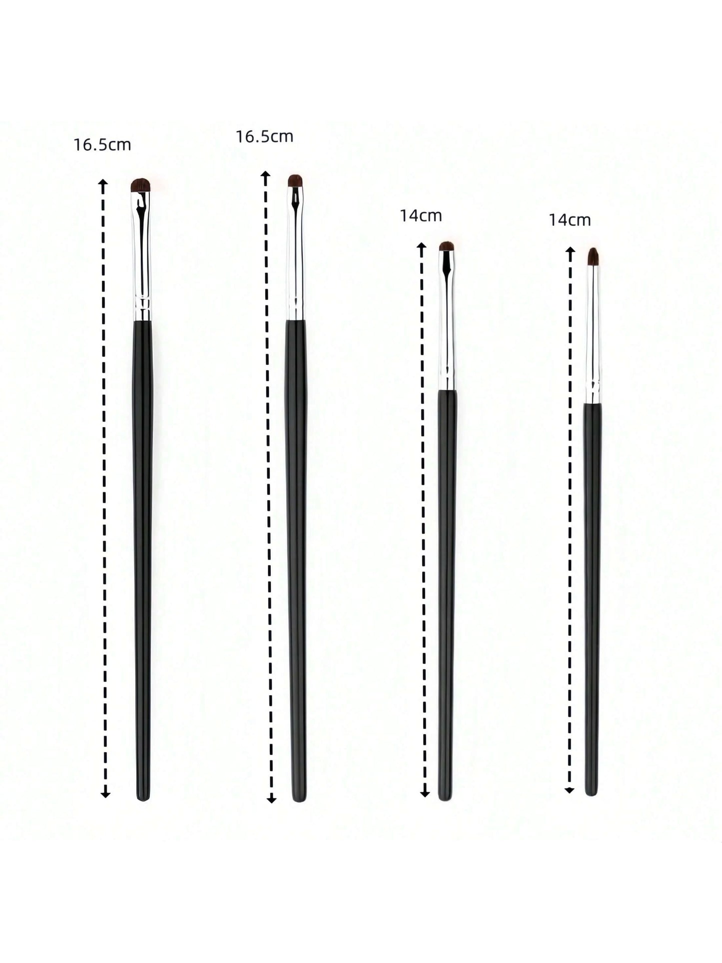 4pcs Eyeshadow & Eyeliner Detail Brush Set, Includes Angled Eyeliner Brush, Ultra-Fine Eyeliner Brush And Eyebrow Brush, Suitable For Eyebrows, Eyeliner And Eyeshadow, Easily Create Charming Eye Makeu