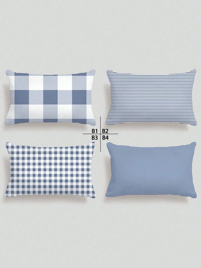 4pcs, Light Blue Striped Pillow Covers, Best-Selling, Home Decorative Pillow Covers, Sofa Living Room Bedroom Pillow Covers, No Pillow Insert