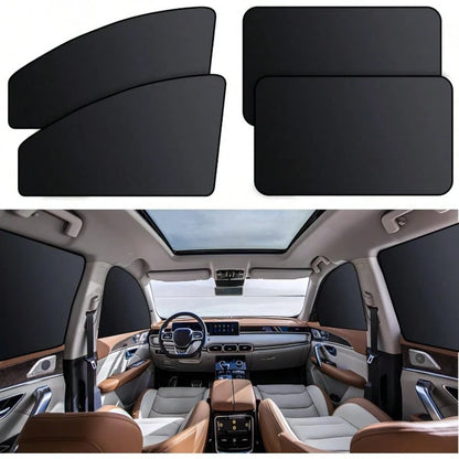 4pcs Magnetic Car Side Window Curtains, Block 99% UV & Glare, Provide Privacy For Breastfeeding, Napping, Changing, Camping