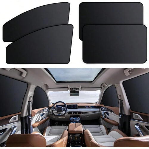4pcs Magnetic Car Side Window Curtains, Block 99% UV & Glare, Provide Privacy For Breastfeeding, Napping, Changing, Camping