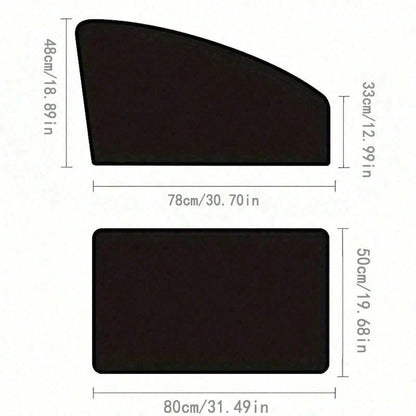 4pcs Magnetic Car Side Window Curtains, Block 99% UV & Glare, Provide Privacy For Breastfeeding, Napping, Changing, Camping