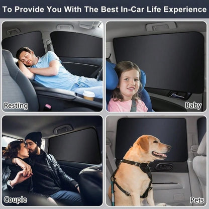 4pcs Magnetic Car Side Window Curtains, Block 99% UV & Glare, Provide Privacy For Breastfeeding, Napping, Changing, Camping