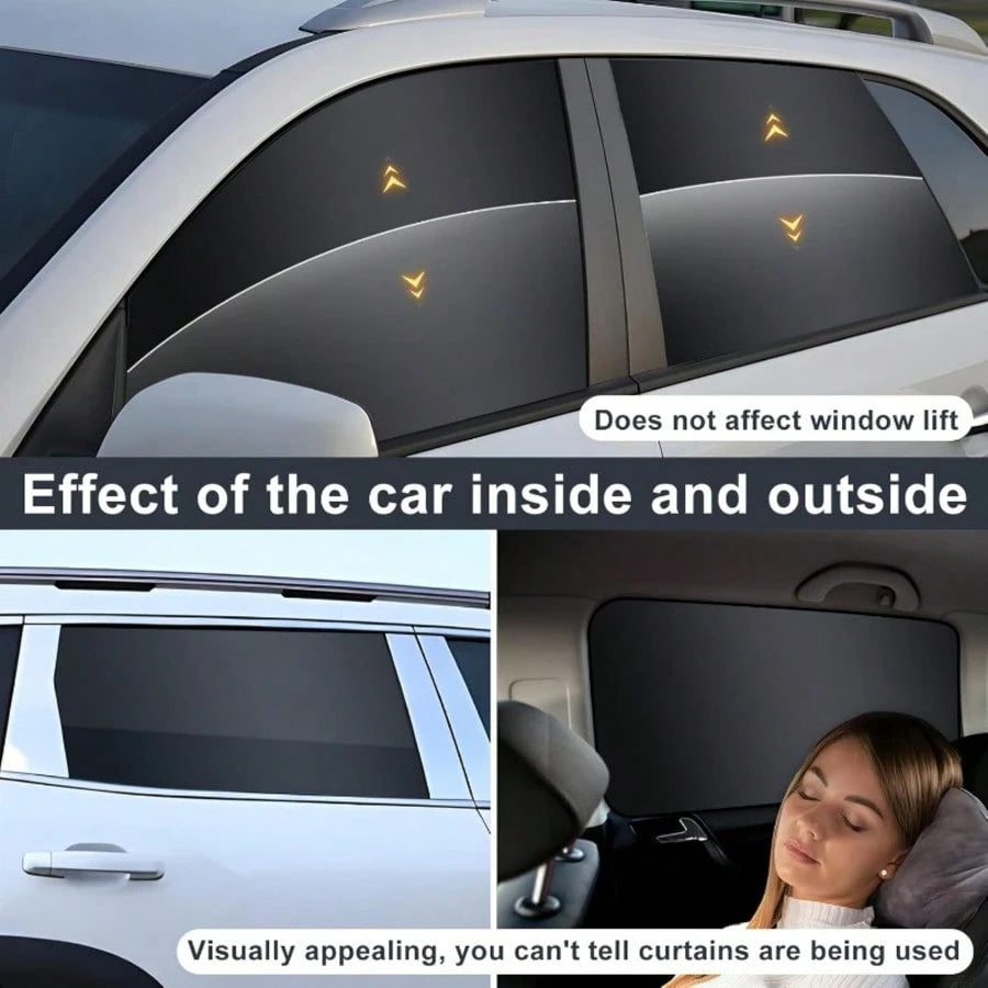 4pcs Magnetic Car Side Window Curtains, Block 99% UV & Glare, Provide Privacy For Breastfeeding, Napping, Changing, Camping