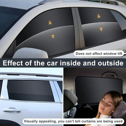 4pcs Magnetic Car Side Window Curtains, Block 99% UV & Glare, Provide Privacy For Breastfeeding, Napping, Changing, Camping