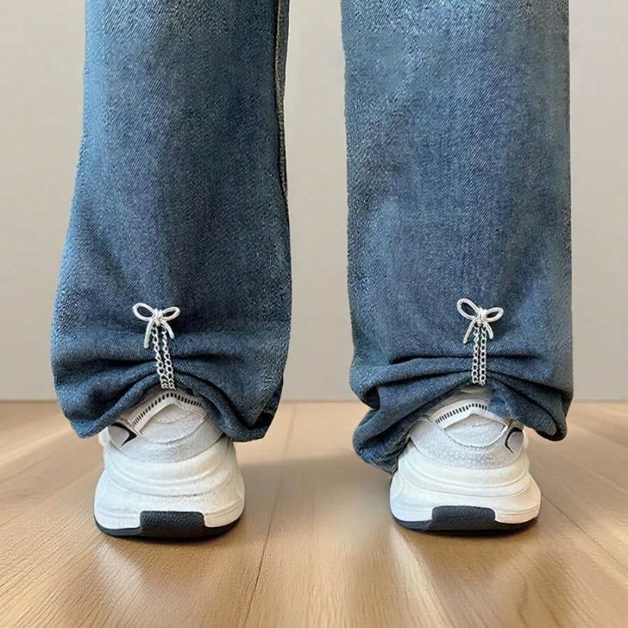 4pcs Multi-Functional Clothing Clips, Can Be Used For Hemming Pants Legs, Metal Star, Heart, Bow Shaped, Suitable For Shirts, Clothes, Pants, Can Be Used For Clipping, Buttons, Cute Decorative Pants L