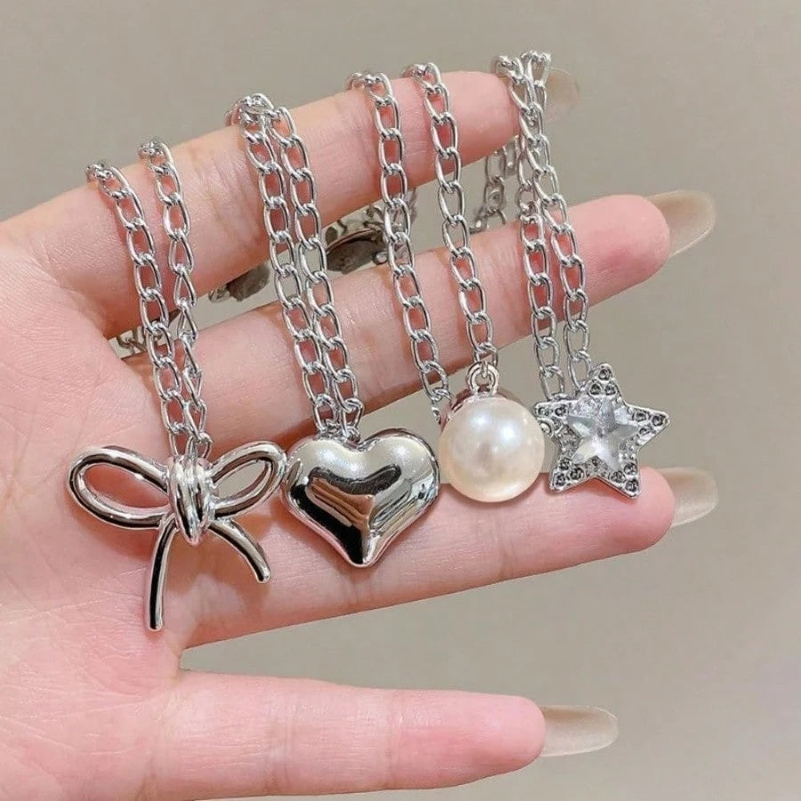 4pcs Multi-Functional Clothing Clips, Can Be Used For Hemming Pants Legs, Metal Star, Heart, Bow Shaped, Suitable For Shirts, Clothes, Pants, Can Be Used For Clipping, Buttons, Cute Decorative Pants L