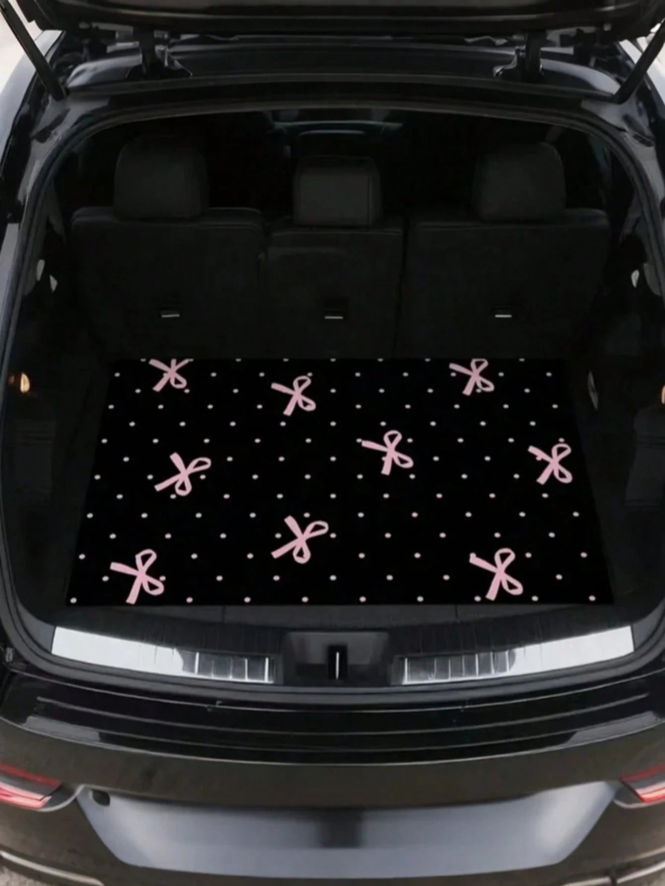 4pcs Pink Bow Car Floor Mats Set- Durable Polyester Material, Easy To Clean, Front & Rear Seat Protection, All-Weather Use, Fit For Trucks, Sedans And SUVs, Perfect Gift