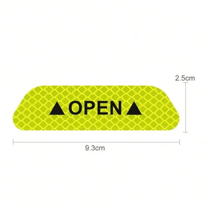 4PCS Reflective Open Prompt Stickers For Car Door, Car Stickers And Decals,Car Door Open Reflective Warning Stickers,Anti Scratch Decorative Sticker Car Bumper Tape Repair,3.6 Inch Auto Warning Decals
