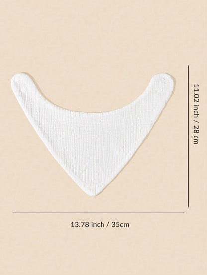 4pcs/Set Baby Bibs, 100% Pure Cotton, Soft & Breathable, Suitable For Newborns, Solid Color, Unisex