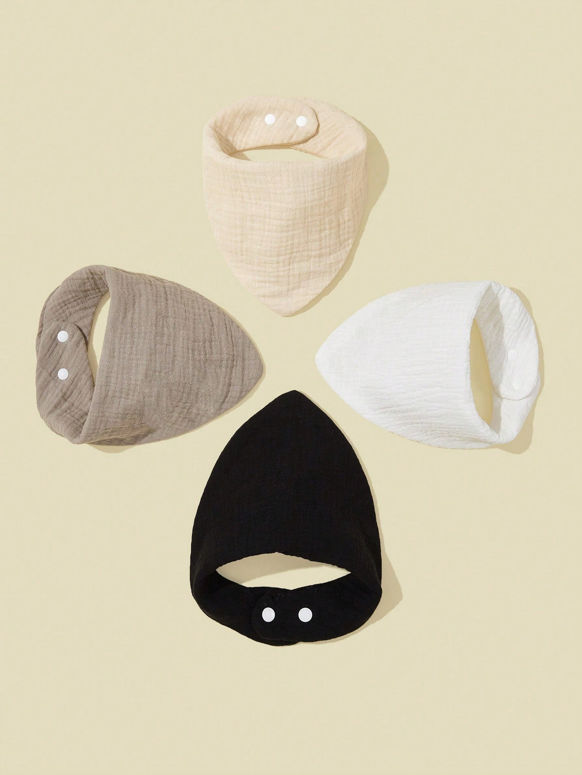 4pcs/Set Baby Bibs, 100% Pure Cotton, Soft & Breathable, Suitable For Newborns, Solid Color, Unisex