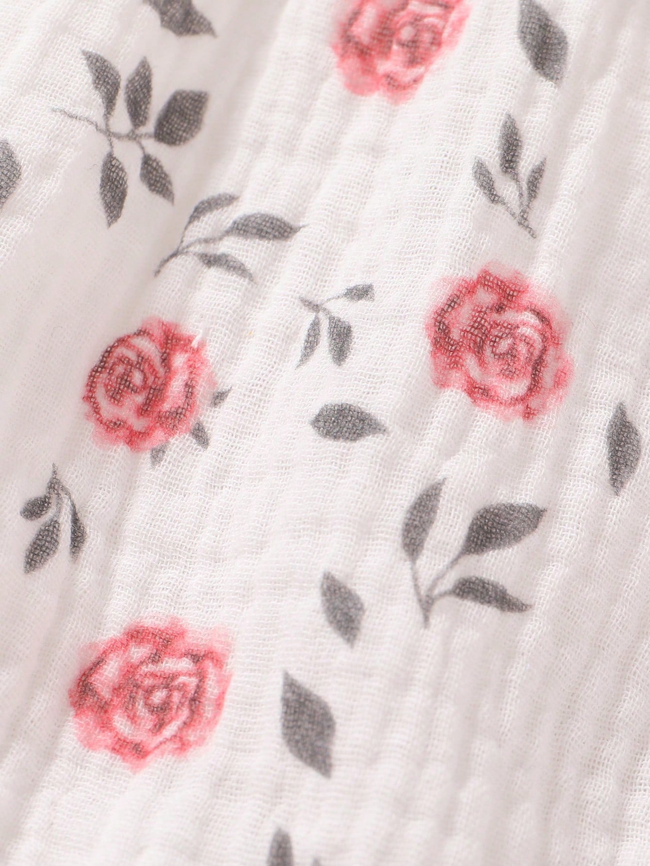 4pcs/Set, Baby Girl, Casual Fashion Cute Elegant, Soft Comfortable, Floral Pattern Ruffle Trim Cotton Romper And Bowknot Decorated Headband Set, Baby Girl Clothing, Newborn Baby Girl Clothing, Baby Su