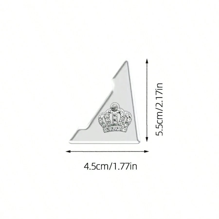 4pcs Shiny Crown Pattern Car Door Edge Anti-Collision Stickers, Sparkling Rhinestone Car Door Edge Guard Scratch-Resistant Stickers, Triangle Car Door Anti-Collision Strips, Door Opening Protection An