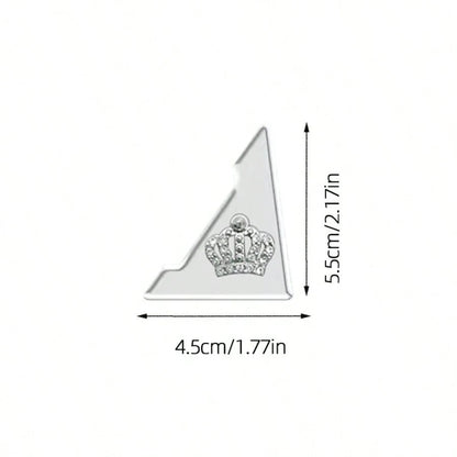 4pcs Shiny Crown Pattern Car Door Edge Anti-Collision Stickers, Sparkling Rhinestone Car Door Edge Guard Scratch-Resistant Stickers, Triangle Car Door Anti-Collision Strips, Door Opening Protection An