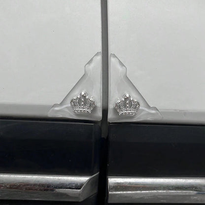 4pcs Shiny Crown Pattern Car Door Edge Anti-Collision Stickers, Sparkling Rhinestone Car Door Edge Guard Scratch-Resistant Stickers, Triangle Car Door Anti-Collision Strips, Door Opening Protection An