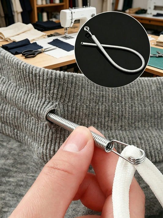 4pcs Spring-Loaded Flexible Drawstring Replacement Tool | 2-In-1 Elastic Band Threader, Suitable For Pants, Sweatshirts And Skirts | Home Essential Kit, Includes Belt Threader, No-Sew DIY Assistant |