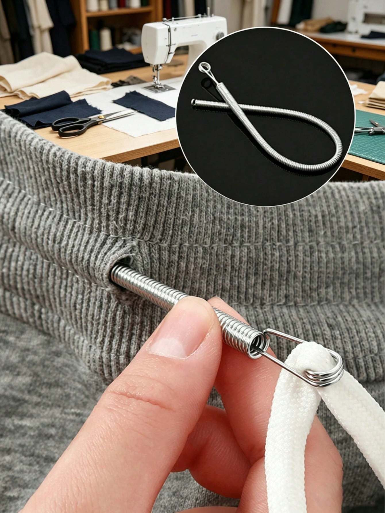 4pcs Spring-Loaded Flexible Drawstring Replacement Tool | 2-In-1 Elastic Band Threader, Suitable For Pants, Sweatshirts And Skirts | Home Essential Kit, Includes Belt Threader, No-Sew DIY Assistant |